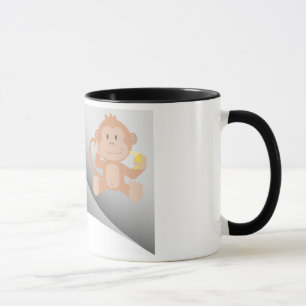 Aap eet banaan onder de pleister mok