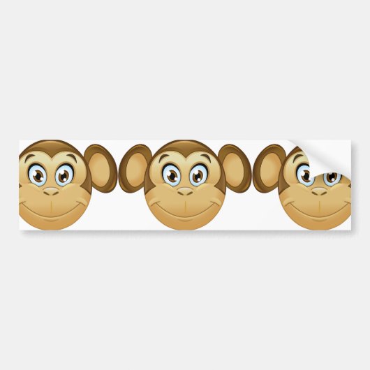 aap emoji bumpersticker (Voorkant)