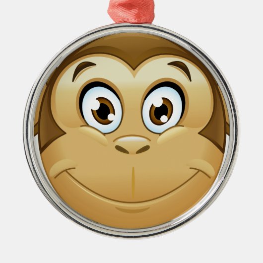 aap emoji metalen ornament (Voorkant)