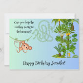 Aap en bananen doolhof puzzel verjaardagskaart (Voorkant)