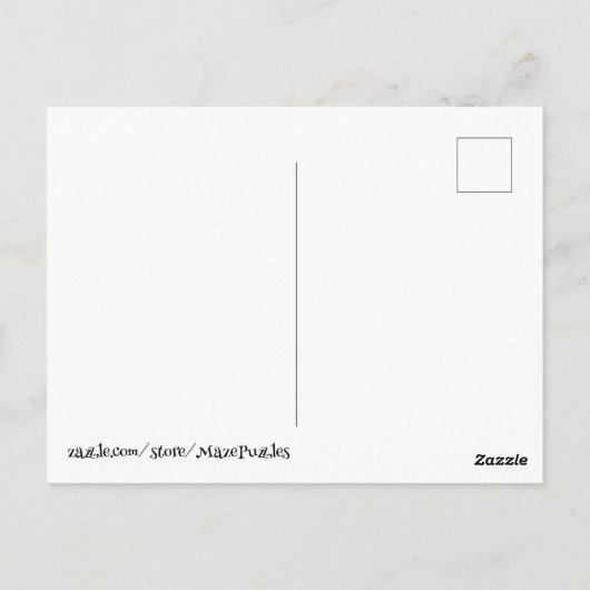 Aap en bananen doolhof verjaardags briefkaart (Achterkant)