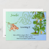 Aap en bananen doolhof verjaardagsuitnodigingen kaart (Voorkant / Achterkant)