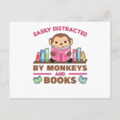 aap en boeken grappig Gezegde met boek Briefkaart (Voorkant)