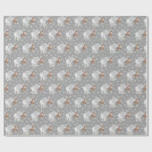 aap en olifant op pooldots cadeaupapier (Vlak)