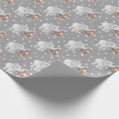 aap en olifant op pooldots cadeaupapier (Hoek)