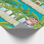 Aap en slak in een tropisch Oerwoud Cadeaupapier