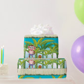 Aap en slak in een tropisch Oerwoud Cadeaupapier