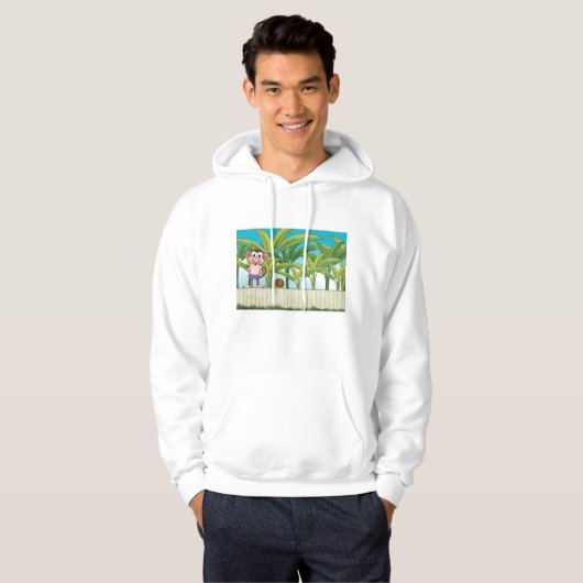 Aap en slak in een tropisch Oerwoud Hoodie (Voorkant volledig)