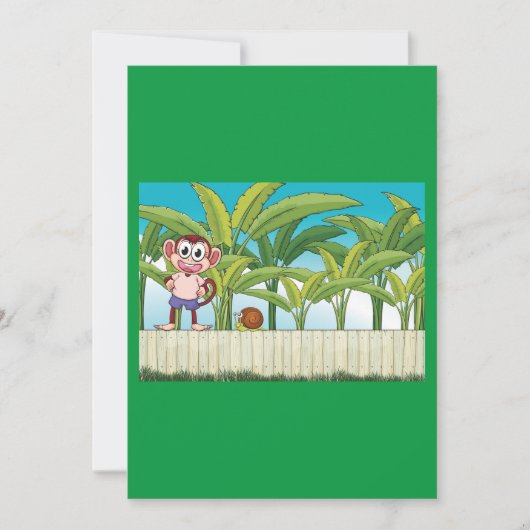Aap en slak in een tropisch Oerwoud Kaart (Voorkant)