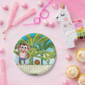 Aap en slak in een tropisch Oerwoud Papieren Bordje (Feest)