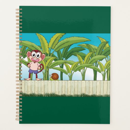 Aap en slak in een tropisch Oerwoud Planner (Voorkant)