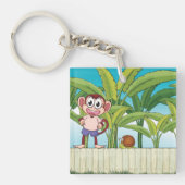 Aap en slak in een tropisch Oerwoud Sleutelhanger (Voorkant)