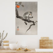  aap en vruchten, Japanse retro Poster (Keuken)