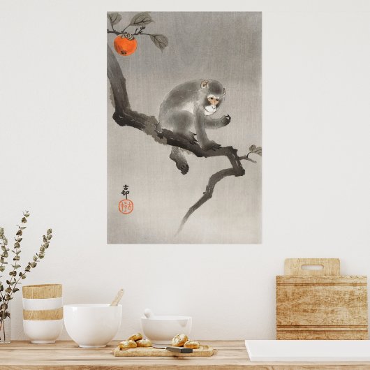  aap en vruchten, Japanse retro Poster (Keuken)