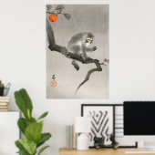 aap en vruchten, Japanse retro Poster (Thuiskantoor)