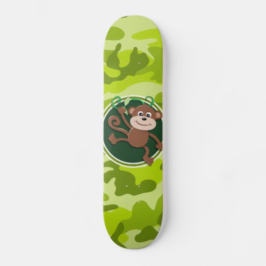 Aap; felgroene camo, camouflage skateboard (Voorkant)
