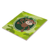 Aap; felgroene camo, camouflage tegeltje (Zijkant)