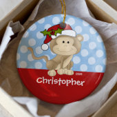 Aap Gepersonaliseerde Jongen Kerst Ornament