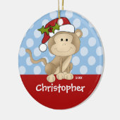 Aap Gepersonaliseerde Jongen Kerst Ornament (Links)