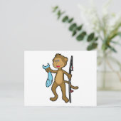 aap Gevist met Geviste staaf en vis Briefkaart (Staand voorkant)