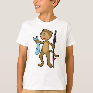 aap Gevist met Geviste staaf en vis T-shirt