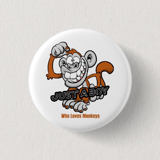 aap gewoon een jongen ronde button 3,2 cm (Voorkant)