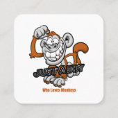 Aap gewoon een jongen vierkante visitekaartje (Achterkant)