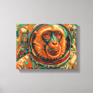Aap ging naar de hemel canvas afdruk