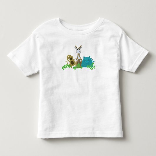 Aap, Giraffe en Nijlpaard Kinder Shirts (Voorkant)