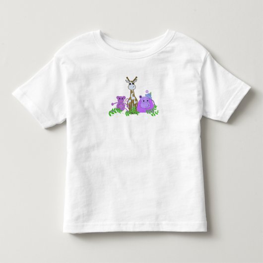 Aap, Giraffe en Nijlpaard Kinder Shirts (Voorkant)