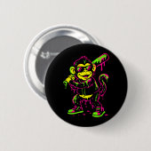 Aap Grappige Dieren Honkbal Drip Kinderen Jeugd Jo Ronde Button 5,7 Cm (Voorkant /achterkant)