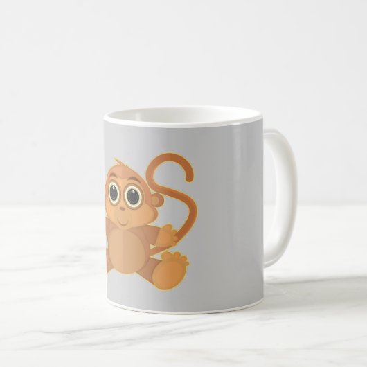 aap - grijs koffiemok (Voorkant rechts)