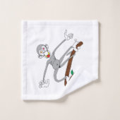 Aap Hanging Around Bad Handdoek (Wasdoekje)