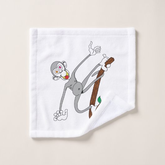 Aap Hanging Around Bad Handdoek (Wasdoekje)