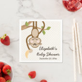 Aap hangt aan boom met banaan Baby shower Servetten (Insitu)