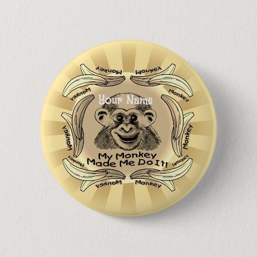 Aap heeft het me laten doen  ronde button 5,7 cm (Voorkant)