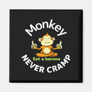 Aap heeft nooit kramp eet een banaan Raglan honkba Magneet