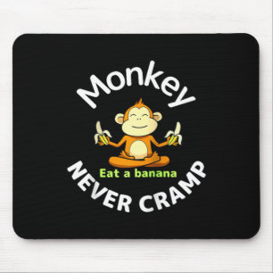 Aap heeft nooit kramp eet een banaan Raglan honkba Muismat