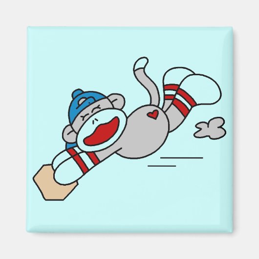 Aap Honkbal Duiken in Base Tshirts en geschenken Magneet (Voorkant)