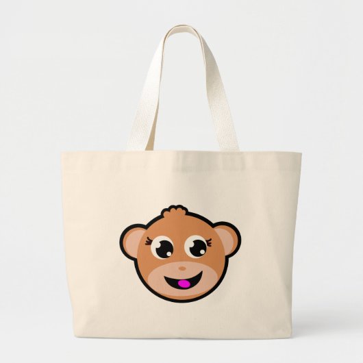 aap hoofd. grote tote bag (Voorkant)