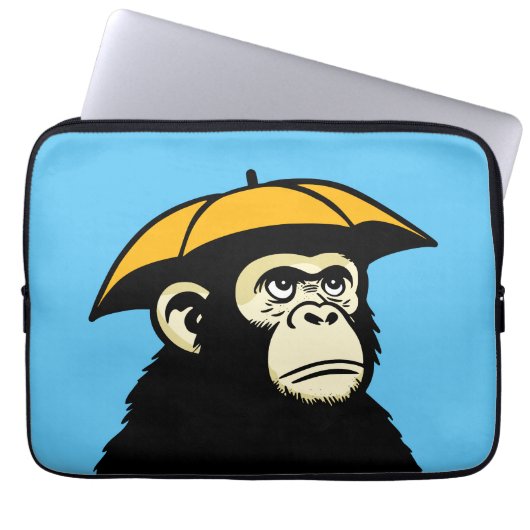 Aap houdt niet van regen laptop sleeve (Voorkant)