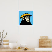 Aap houdt niet van regen poster (Keuken)