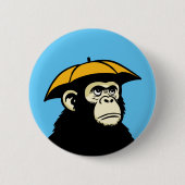Aap houdt niet van regen ronde button 5,7 cm (Voorkant)
