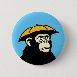 Aap houdt niet van regen ronde button 5,7 cm