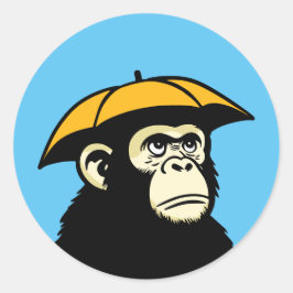 Aap houdt niet van regen ronde sticker