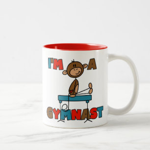 Aap Ik ben een Gymnast Tweekleurige Koffiemok