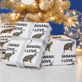 Aap Ik hou van banaan Aap Cadeaupapier