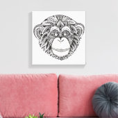 Aap Illustartion Doodle 6 Canvas Afdruk (Insitu (Woonkamer))