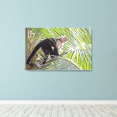 Aap in Bamboe Oerwoud Foto Canvas Afdruk (Insitu (Houten vloer))