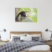 Aap in Bamboe Oerwoud Foto Canvas Afdruk (Insitu (Slaapkamer))
